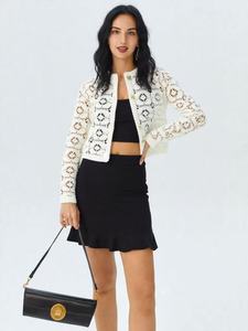 เสื้อคาร์ดิแกนไหมพรมถักมือแบบมีกระดุม แขนยาว คอกลม สำหรับผู้หญิง ฤดูใบไม้ร่วง ปี 2025 รับผลิตแบบ OEM&ODM - Product Image 1