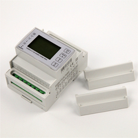 Compteur d'énergie électrique triphasé indirect à bobine Rogowski sur rail DIN, connecté Modbus RJ45 RS485, avec affichage LCD, classe 0.5