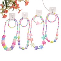 Ensemble de bijoux pour enfants de haute qualité, fabriqué en usine BSCI, avec des perles colorées, bracelet et collier, bijoux fantaisie mignons et colorés