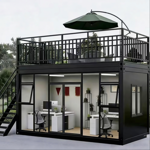 Maison conteneur préfabriquée de 20 pieds avec toit en pente, mur-rideau en verre, boutique, <span class=keywords><strong>bureau</strong></span> - Product Image 5