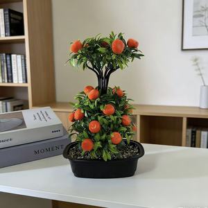 Bonsaï d'arbre fruitier artificiel 28 cm, décoration fruit de la fortune pour le Nouvel An chinois, ornement végétal pour salon - Product Image 4