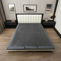 ENKE Lit Moderne Grand Format avec 4 Moteurs, Tête de Lit Inclinable en Métal et Contreplaqué, Hauteur Réglable, Pliable, Fonction Lombaire, Rangement, Microfibre