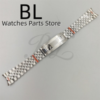 BLIGER 20mm nouveau Bracelet jubilé à maillon d'extrémité incurvée 904L acier argent or bracelet de montre-bracelet solide liens à vis fermoir à glissière