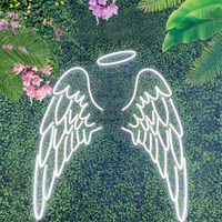 Meilleures ventes e-commerce transfrontalier : Enseignes lumineuses néon personnalisées en forme d'ailes d'ange avec plaques arrière en acrylique, indice de protection IP65 pour extérieur