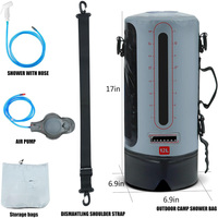 Pommeau de douche de camping solaire en PVC portable de 12L avec pompe à air de sac caractéristique d'eau chaude sous pression pour la randonnée aventures en plein air