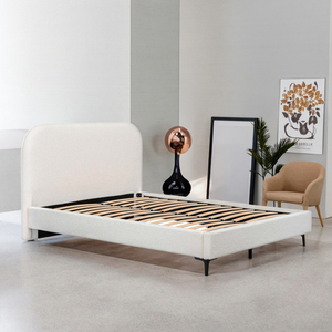 2026 האחרונה בד באומות עגול ישר לרצפה מיטה מרופדת גודל המלכה חדר שינה - Product Image 2