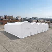 Tente d'entrepôt modulaire à 5 baies connectées, robuste, avec structure en acier galvanisé, imperméable, grande taille, pour extérieur, abri de stationnement industriel