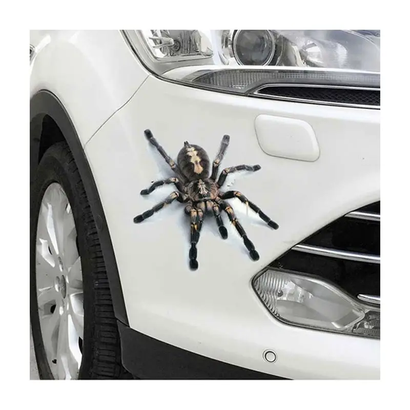 Autocollant de voiture motif animal 3D, 60 pièces, décor étanche pour pare-choc, miroir de fenêtre de véhicule, araignée