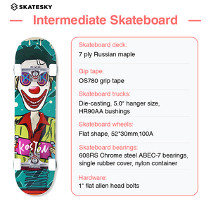 Patineta Completa KOSTON <span class=keywords><strong>Pro</strong></span> Personalizada con Impresión, Fabricada en Arce Canadiense - Product Image 3
