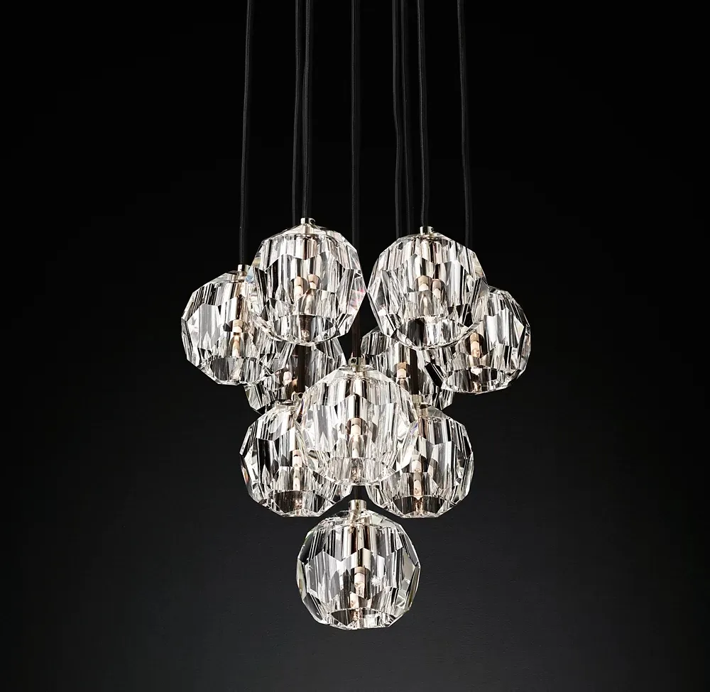 Luxe Moderne Kristallen Kroonluchters Voor Villaverlichting, Ronde Rechthoekige Plafondverlichting