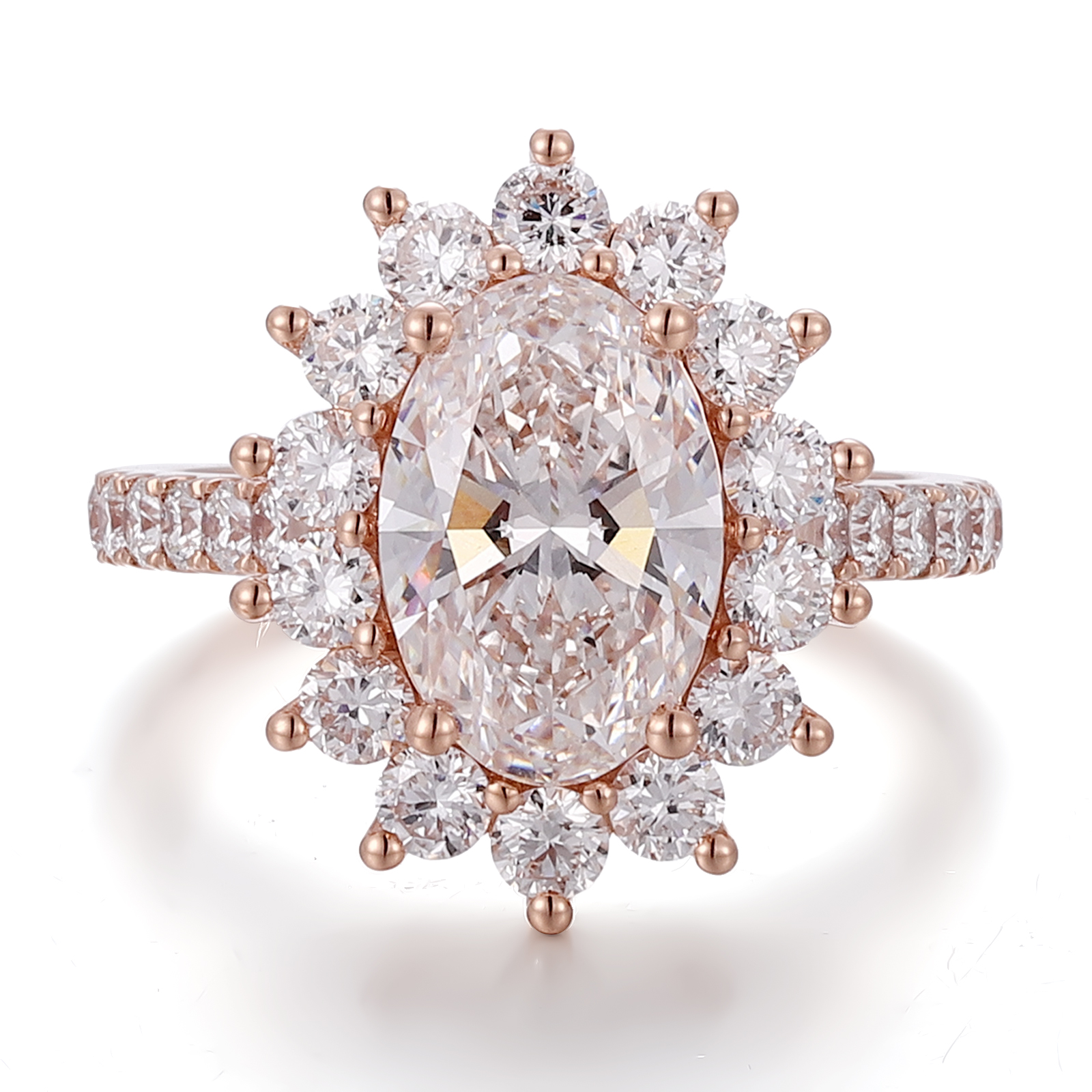 แหวนเพชรแล็บทองแท้ 14K แข็งแรงทนทาน