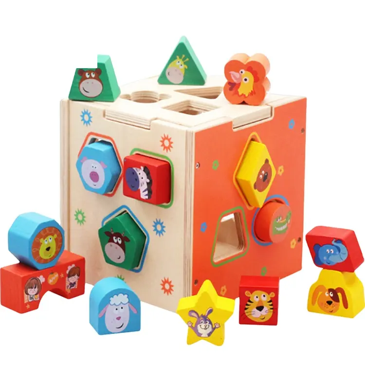 Bead Spinner Wooden Unlock Brain Box Board Game Wooden Tower Building Blocks Educational Toys For 1 Year Old Boy