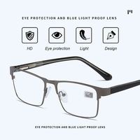 Gafas Ópticas de Lectura de Acero Inoxidable con Protección Anti Luz Azul para Hombre, Personalizadas al por Mayor