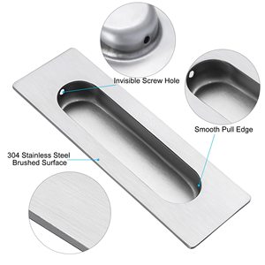 WEKIS 4.72 Inch Brass Matte Black <b>Small</b> <b>Sliding</b> Door Handle Hardware Industrial Recessed Pulls Kitchen Cupboard Screw Easy - Product Image 3