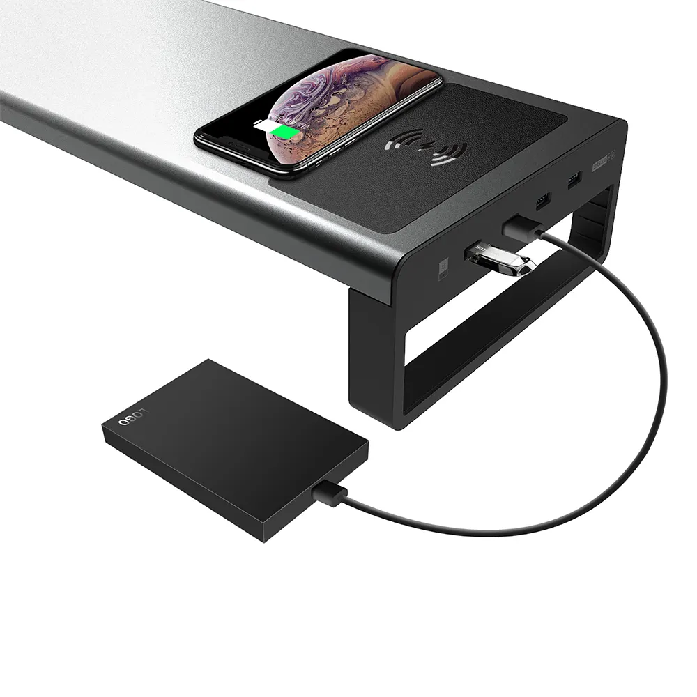Vaydeer Monitor Stand Riser de Alumínio Estúdio USB PC Computador portátil suporte para Monitor de Metal LCD