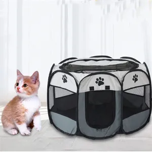 J025 Tenda Anjing Luar Ruangan Portabel Tahan Air Rumah Dapat Dilipat Dalam Ruangan Kandang Hewan Peliharaan Kucing Anjing Pagar Oktagon Luar Ruangan Kandang Anjing