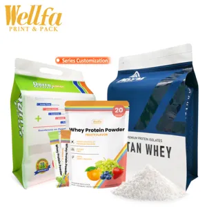 100g 500g 1kg personnalisé imprimé refermable café lait en poudre en plastique Mylar <span class=keywords><strong>Sachet</strong></span> vide fond plat isolat de protéine de lactosérum sac - Product Image 1
