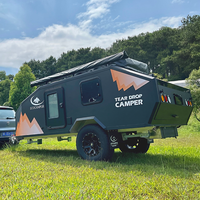 ECOCAMPOR Standard Max LED Mini caravane Teardrop Travel Trailer avec salle de douche à suspension indépendante pour les aventures en plein air