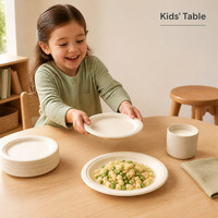 Assiette ronde en bagasse de canne à sucre, récipient alimentaire jetable pour salade, steak, sandwich, idéal pour les pique-niques et les hôtels, compostable