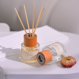 Northern Mu Reed <b>Diffuser</b> 50ml Wooden <b>Cap</b> Gardenia White Tea Fragrance Home Indoor Air Freshener - Product Image 2