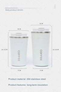 แก้วกาแฟแบบขายส่งพร้อมโลโก้ 350 มล. 500 มล. ผู้ผลิตแก้วกาแฟแบบสองชั้นเก็บความร้อน ทำจากสแตนเลส 304 แก้วกาแฟแบบกำหนดเองได้ - Product Image 5