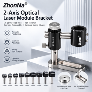 ZhonNa 2-Achsen Optisches Laser-LD-Modul Stativ M6-Schraube Feste Eisenbasis Magnetische Halterung Testanalyse-Instrumententeile Schwarz - Product Image 5