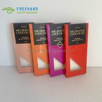 Boîte en papier pour barre chocolatée avec fenêtre, personnalisée, avec gaufrage à chaud en feuille d'or, logo imprimé UV spot, lamination mate de luxe, qualité alimentaire, à rabat