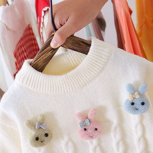 Boutique d'automne pour enfants Vêtements une pièce pour enfants Intarsia Chandails tricotés pour filles - Product Image 2