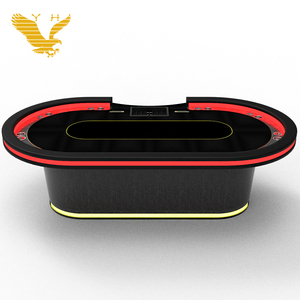 Mesas de juego personalizadas YH, juego de <span class=keywords><strong>mesa</strong></span> de póquer Texas de 96 pulgadas de madera, <span class=keywords><strong>mesa</strong></span> de póquer de 10 jugadores con luz Led - Product Image 3