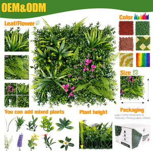 Pq96 Ruopei panneau mural d'herbe fournisseur en gros toile de fond de verdure 1*1m panneau mural vert artificiel mixte pour la décoration intérieure - Product Image 6