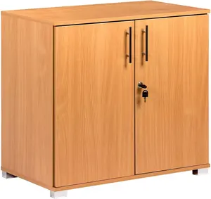工厂价格木制办公室储物柜书桌高度2门书柜带锁75厘米高桌面延伸高度