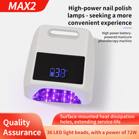 Lampe à ongles rechargeable 72W, lampe à ongles hybride UV LED avec base réfléchissante miroir et écran HD