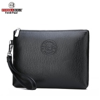 2025 Heren Casual Pu Zacht Lederen Clutch Tas Grote Capaciteit Mobiele Telefoon En Portemonnee Rits Sluiting Lange Polyester Voering