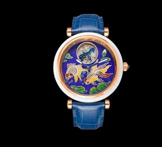 Jingzhanyi relógio de ouro 18k, relógio de jade incrustado ouro, relógio de moda feminina personalização