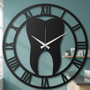 Modern Roman Numeral Metal <b>Wall</b> <b>Clock</b> with Elegant Open Frame Design | <b>Decorative</b> Large Round <b>Clock</b> for Home Office Living Room - Product Image 2