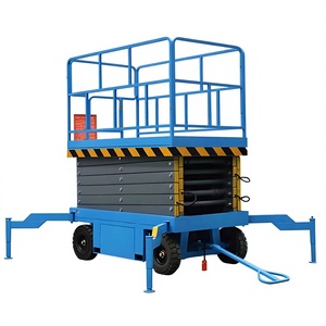 รถกระเช้าไฟฟ้าแบบกรรไกร KCCL CE ISO Certified ขนาด 4-16 เมตร ยกไฮดรอลิก รับน้ำหนัก 300-800 กก. สำหรับงานก่อสร้าง สีฟ้า - Product Image 1