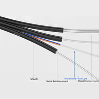 Suministro directo de fábrica 1 2 4 Core Fibra conectada de alta velocidad para el hogar Cable de caída FTTH de fibra óptica plana para interiores/exteriores