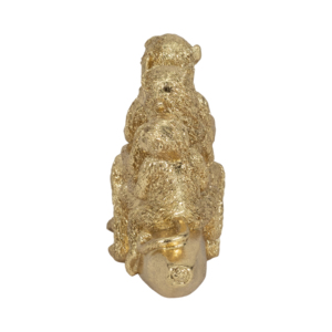 Figura de tres monos sobre una plátana, escultura dorada de animales para decoración del hogar, baño, oficina, sala de estar. - Product Image 5