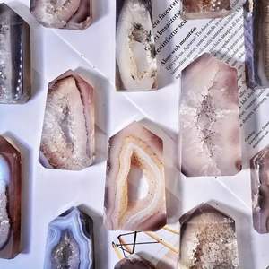 Torre de Cristal de Ágata Geodosa Natural, Varita de Ágata Geodosa, Obelisco para Decoración del Hogar, Meditación, Regalo - Product Image 3