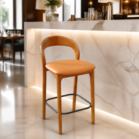 Tabouret de bar en teck de style traditionnel, durable, pour cuisine, maison, café, restaurant, hôtel, salle à manger et villa