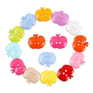 Venta Directa de Fábrica: Botones Rectangulares de Plástico con Dibujos Animados Coloridos para Niños Pequeños, Adhesivos para Pintar, Camisetas Infantiles, Manzana - Product Image 4