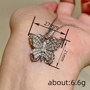 Collana con Ciondolo a Farfalla a Doppio Strato per Donne, Stile Delicato e Fatato, Catena a O, Gioielli alla Moda - Product Image 4