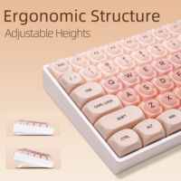 Teclado ZORNHER ZH980 95% Foundation Pink Creamy con tres modos, USB tipo C, teclado numérico, teclas de gelatina bonitas, intercambiables en caliente, retroiluminación RGB.
