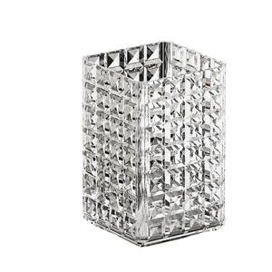 Porte-brosse à dents à motif de diamants en cristal, pour la maison, la salle de bain, organisateur de maquillage, Tube de rangement, tasse en verre transparent - Product Image 1