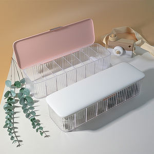 防水透明プラスチック収納ボックスUSBデータケーブル長方形カバー付き - Product Image 1