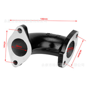 Collecteur d'admission Zongshen 56-2 pour moto tout-terrain 125-160cc, en fonte noire, pièce du compartiment moteur - Product Image 4