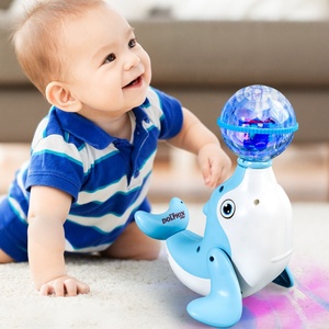 Novedades, Juguetes Sensoriales Divertidos para Bebés, Juguete Eléctrico Giratorio con Música y Luz, Juguetes de Delfines para Bebés - Product Image 2