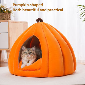 Uso en el hogar Invierno Interior Semicerrado Forma de calabaza Cama súper suave para mascotas Nido de gato Cálido Cachorro Cama para gatos <span class=keywords><strong>Cueva</strong></span> - Product Image 4
