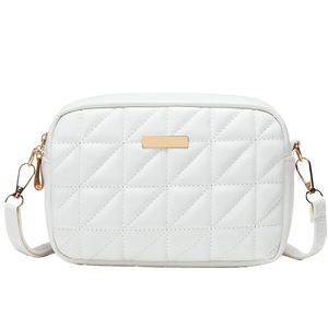 Sac bandoulière matelassé en cuir PU pour femme, petit format carré, pour téléphone, usage quotidien, couleurs blanc, noir, café, collection automne 2025 - Product Image 5