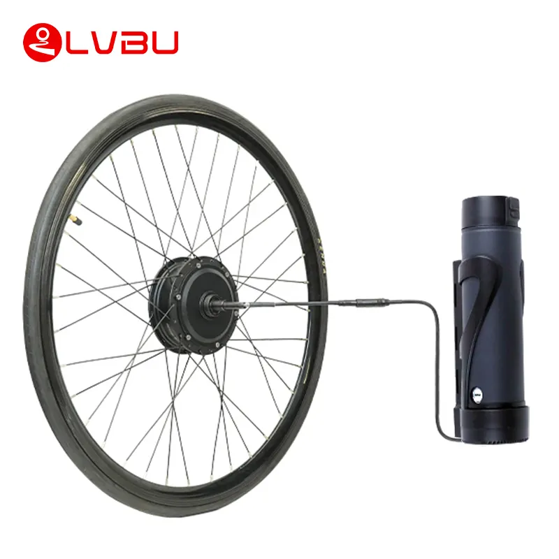 Lvbu kit de conversão para bicicleta elétrica, 20 24 26 27.5 29 700c polegadas, roda frontal/traseira de 250/350 w, motor elétrico, com acelerador, com bateria